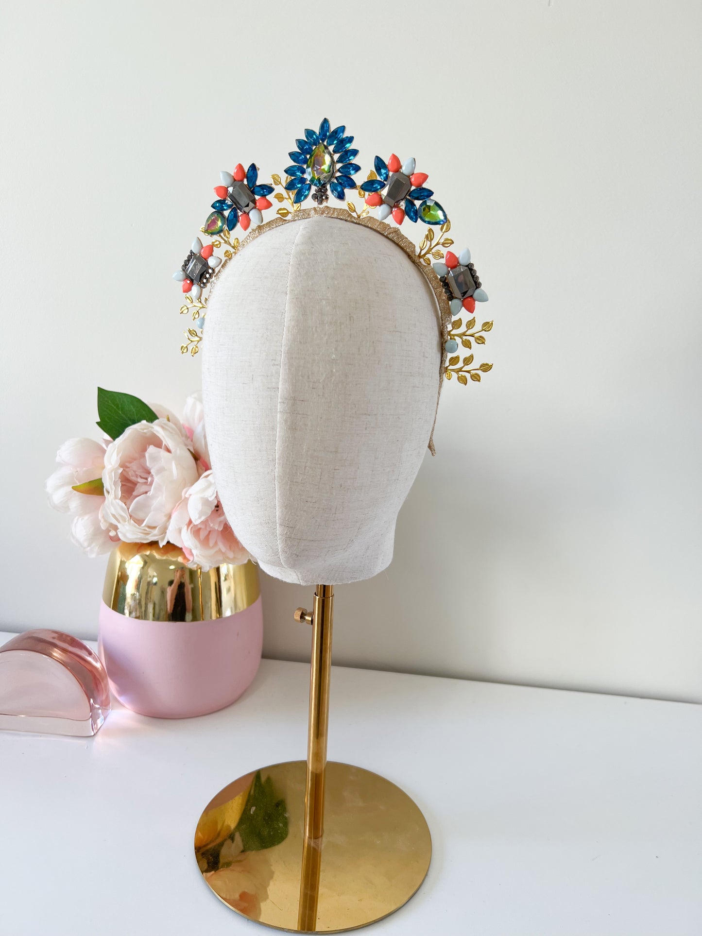 "Kristie" Teale & Coral Jewelled Crown