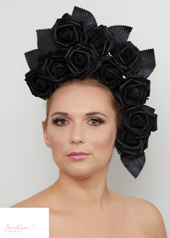 "Bouquet" Statement Headpiece - Black
