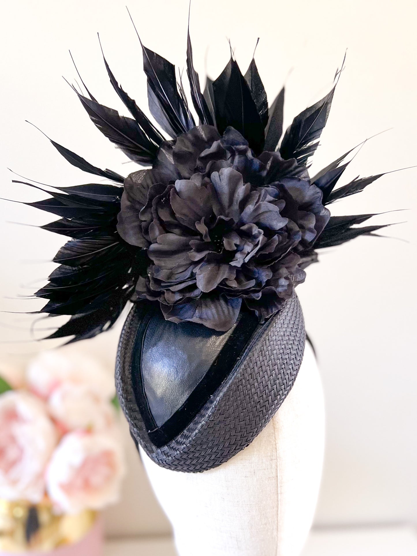 "Geraldine"- Black Fascinator