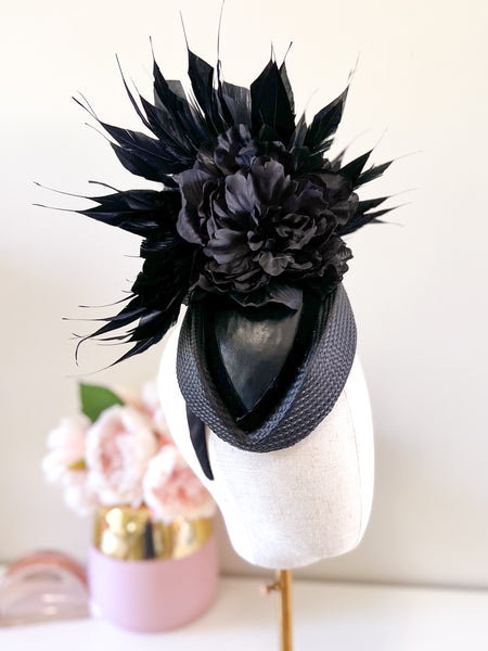 "Geralidine"- Black Fascinator