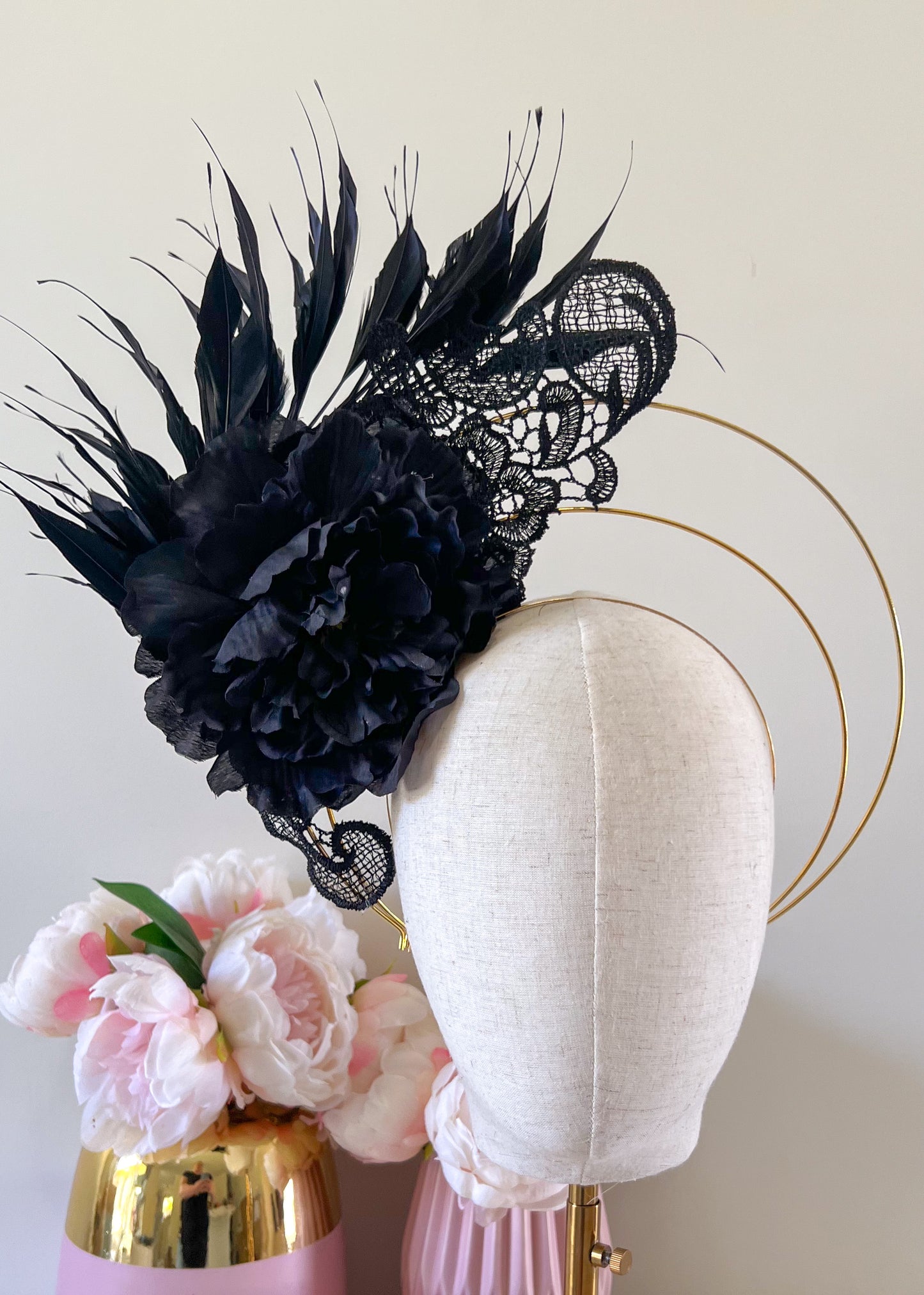 "Lace Halo" Black Headband