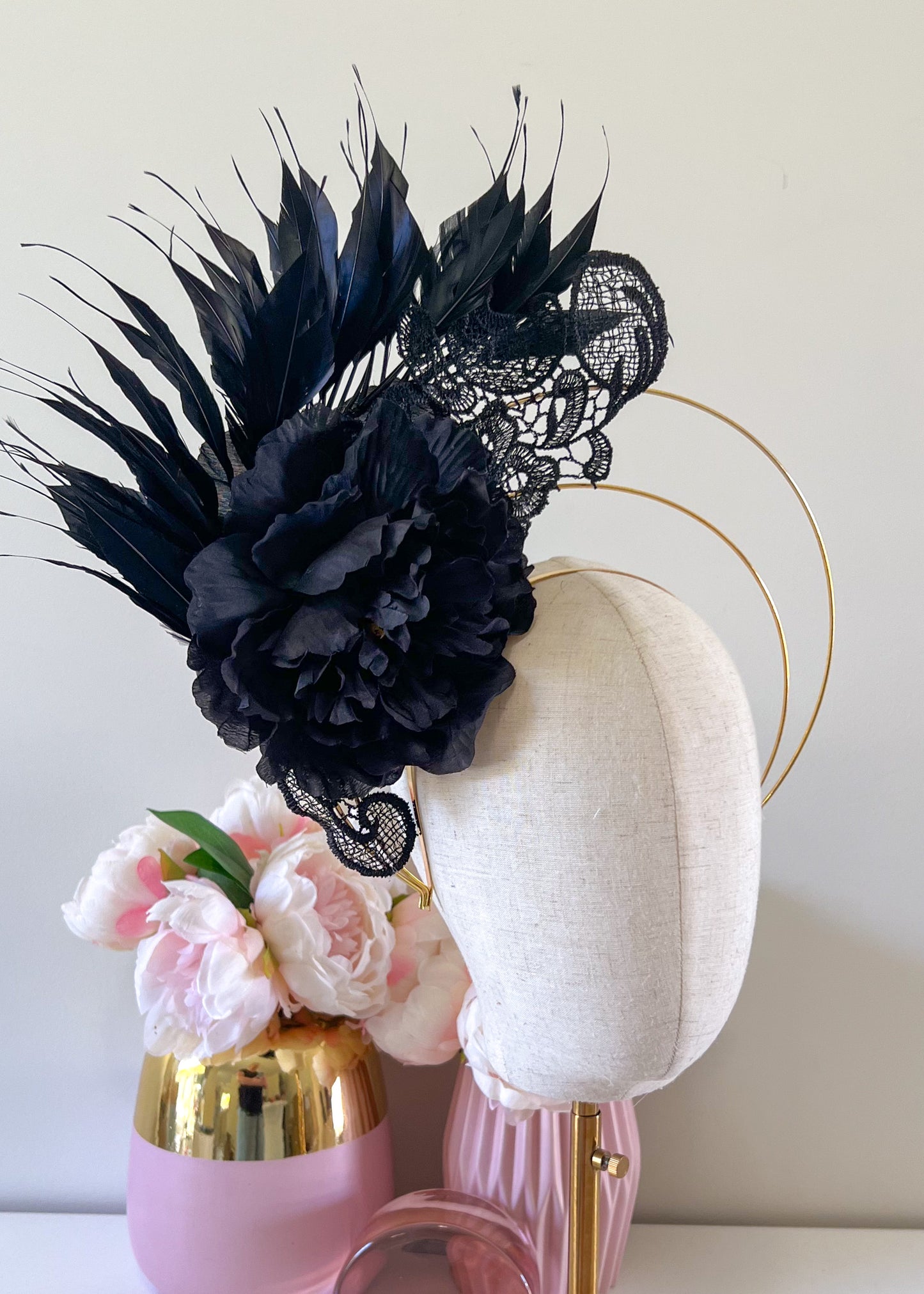 "Lace Halo" Black Headband