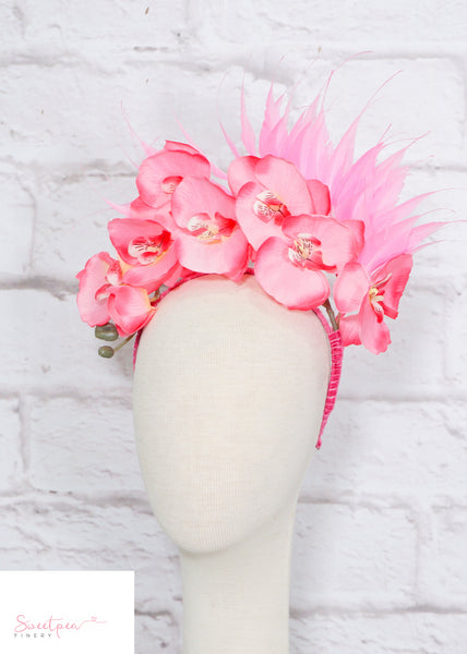 "Orchid Spray" Pink Floral Crown