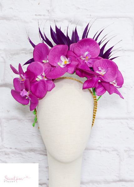 "Orchid Spray" Purple Floral Crown