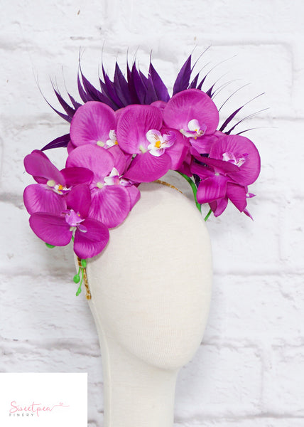 "Orchid Spray" Purple Floral Crown