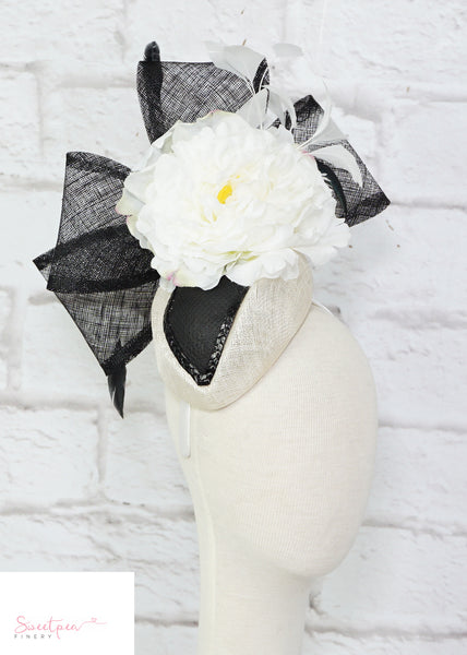 "Karrie" Black & White Headpiece
