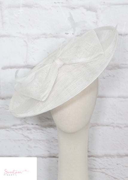 "Aubrey" White Fascinator