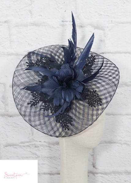 "Eva" Navy Fascinator