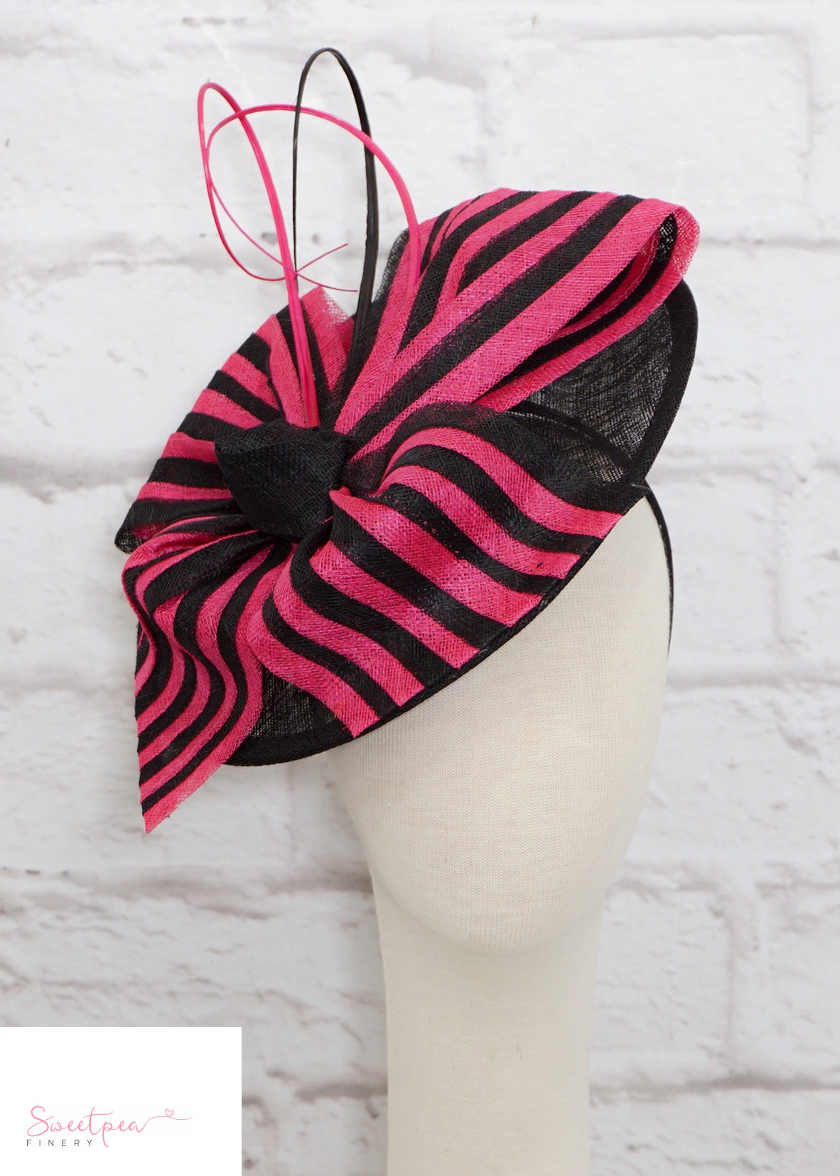 "Amelie" Black & Pink Headpiece