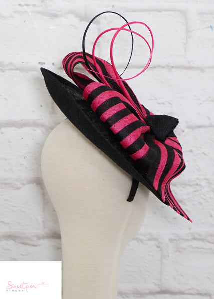 "Amelie" Black & Pink Headpiece