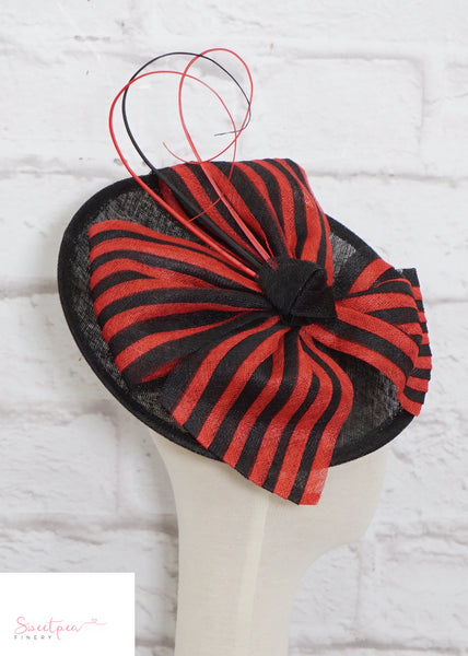 "Amelie" Black & Red Headpiece