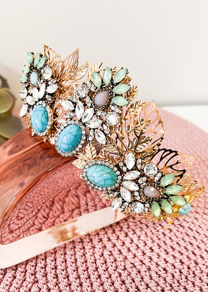 "Jayla" Turquoise Jewelled Crown