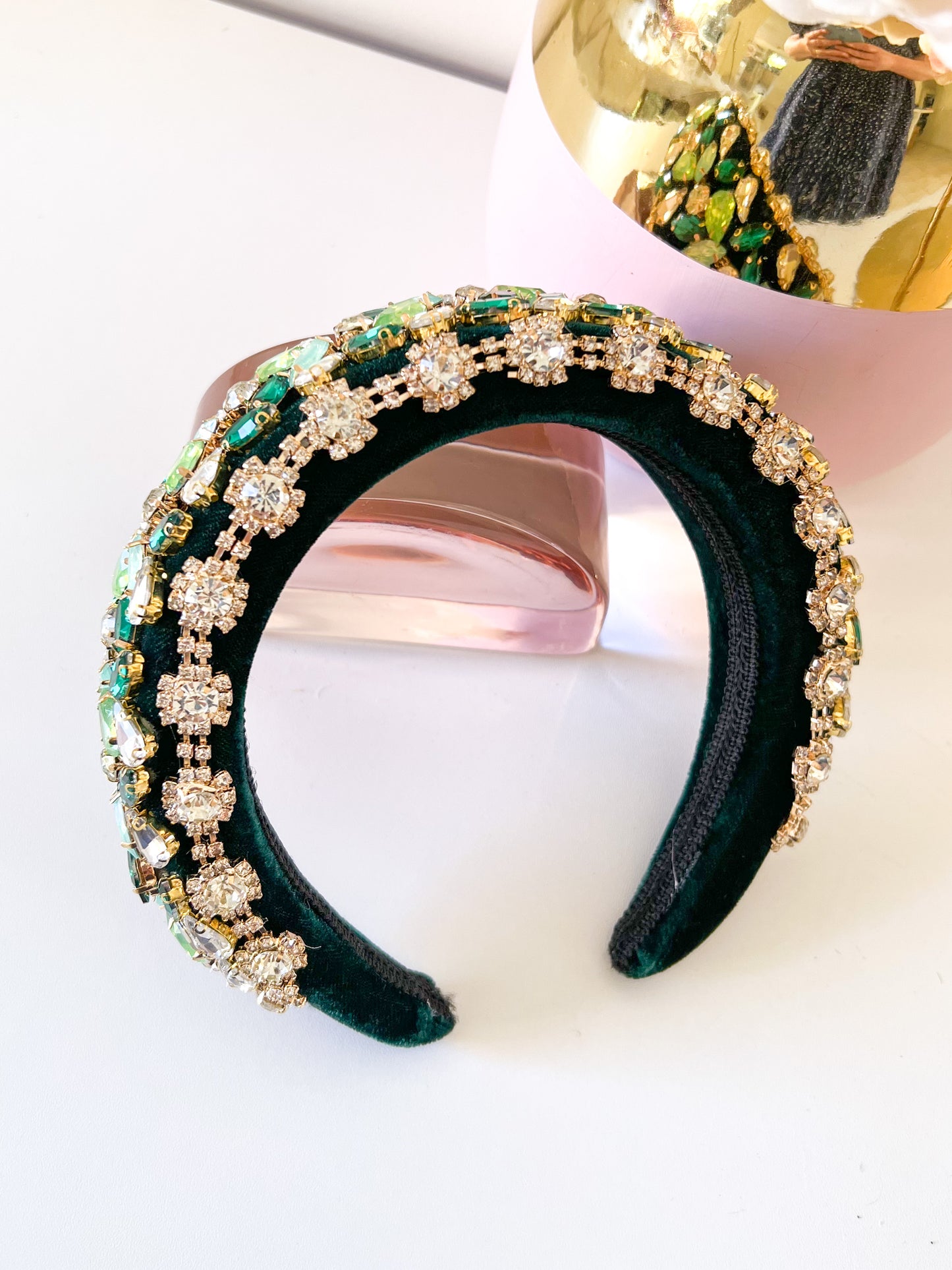 "Lillian" Jewelled Headband - Emerald
