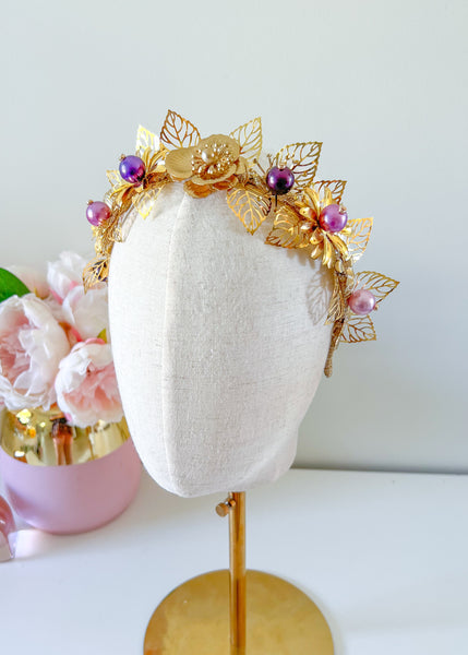 "Ryleigh" Purple & Gold Crown