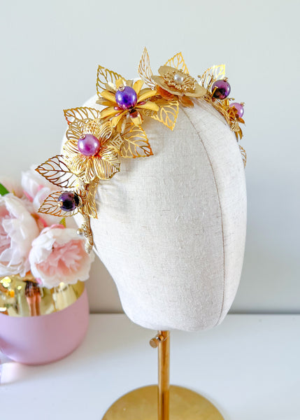 "Ryleigh" Purple & Gold Crown