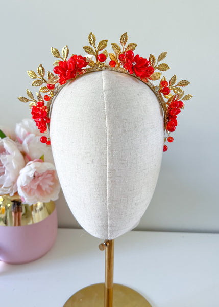 "Sloan" Red & Gold Crown
