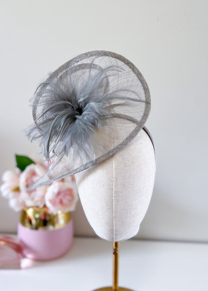"Valerie" Grey Fascinator