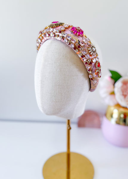 "Regal" Pink - Jewelled Headband