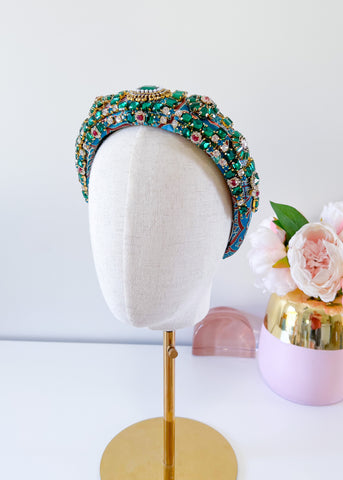 "Regal" Emerald Green - Jewelled Headband
