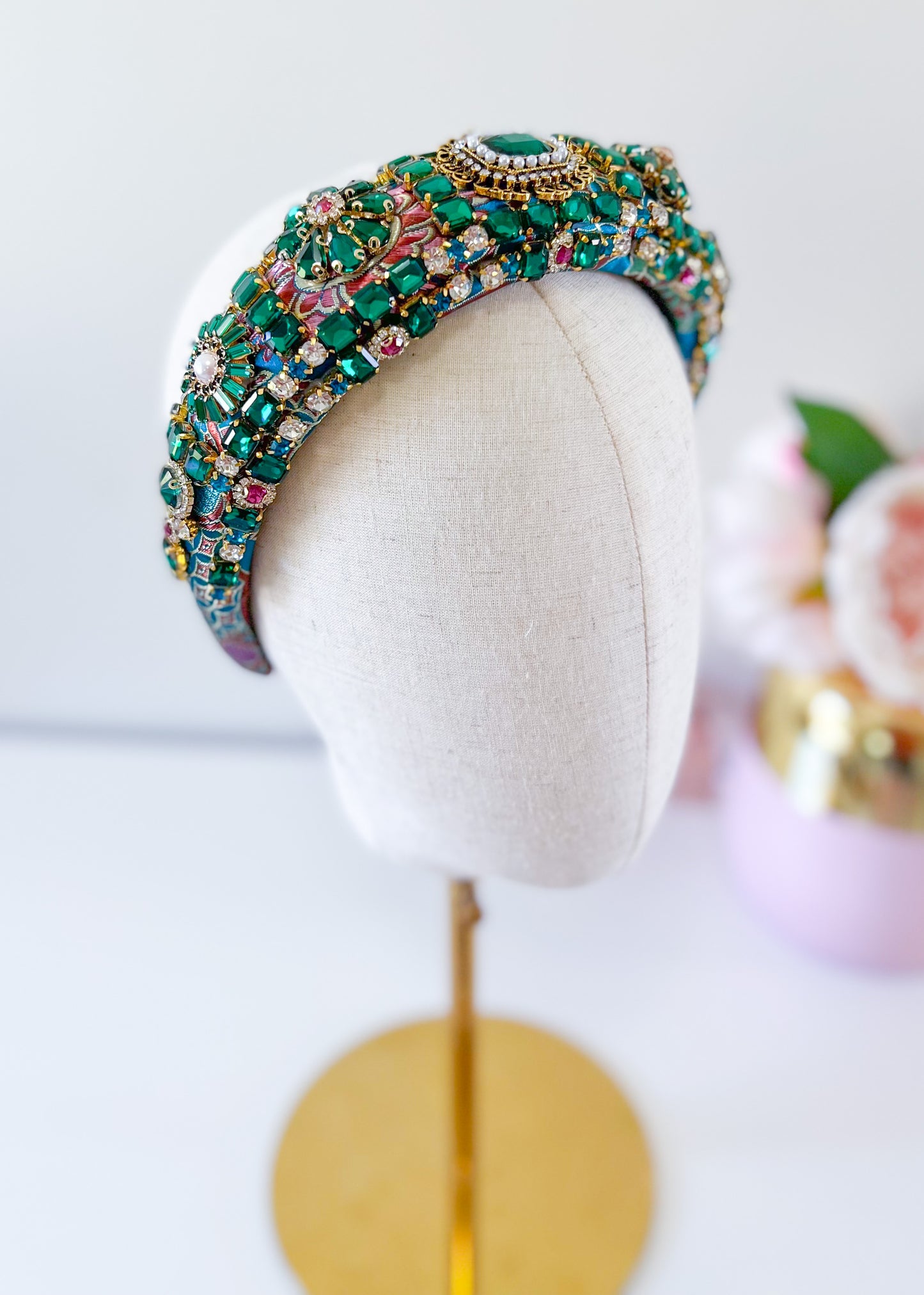 "Regal" Emerald Green - Jewelled Headband