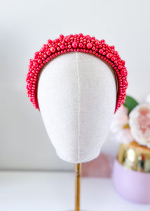 "Kirraly" Red Beaded Headband