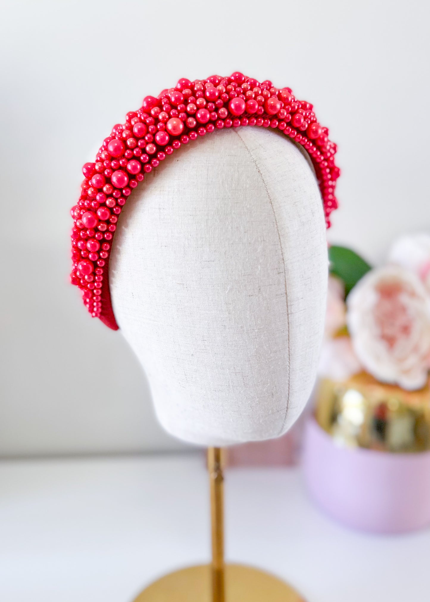 "Kirraly" Red Beaded Headband