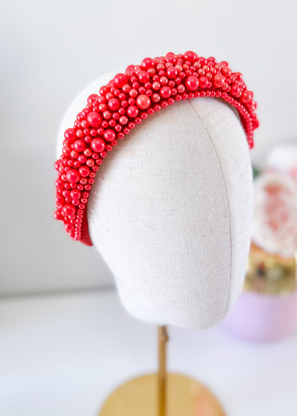 "Kirraly" Red Beaded Headband