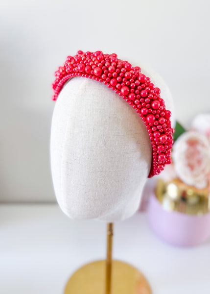 "Kirraly" Red Beaded Headband