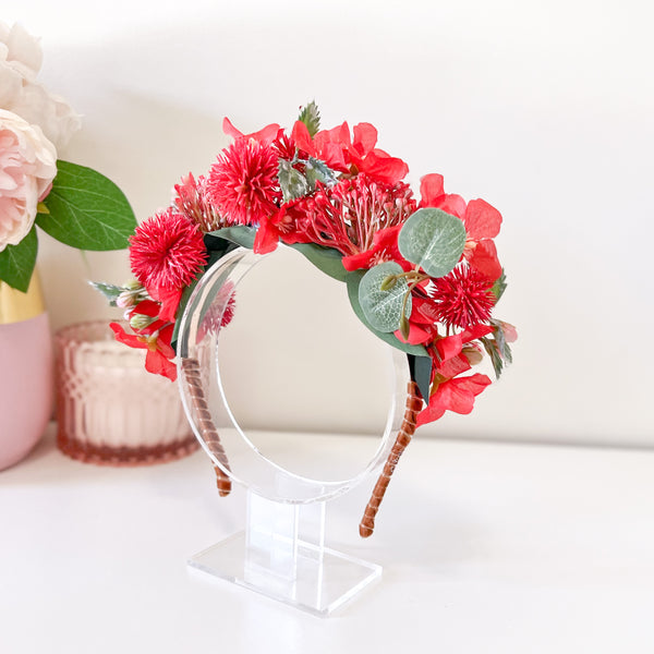 "Outback" Floral Headband - Red