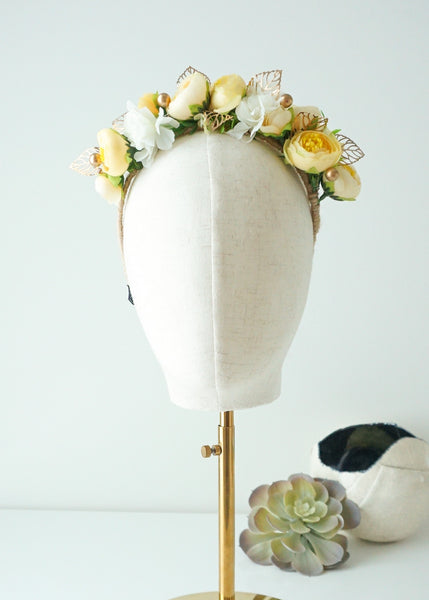 "Lori" Lemon Floral Crown LAST ONE
