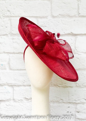 "Aubrey" Dark Red Headpiece