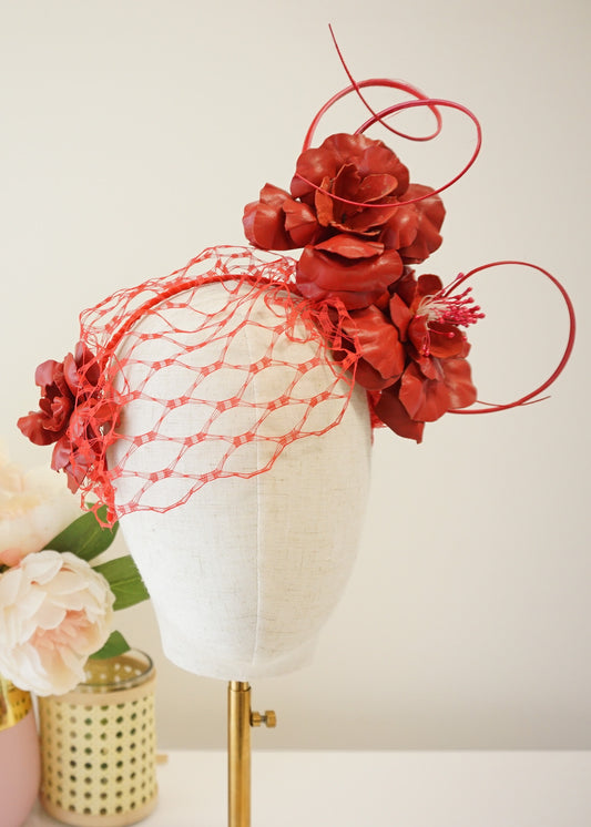 "Crimson Roses" - Millinery Hire