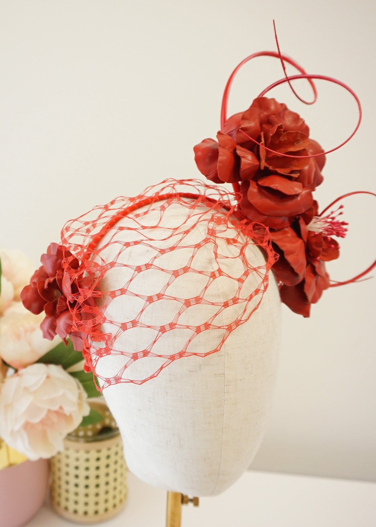 "Crimson Roses" - Millinery Hire