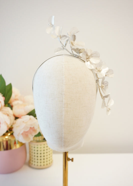 "Jasmine" Side Crown - Silver