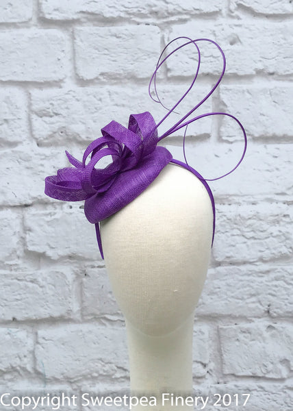 "Ellie" Fascinator Violet Purple
