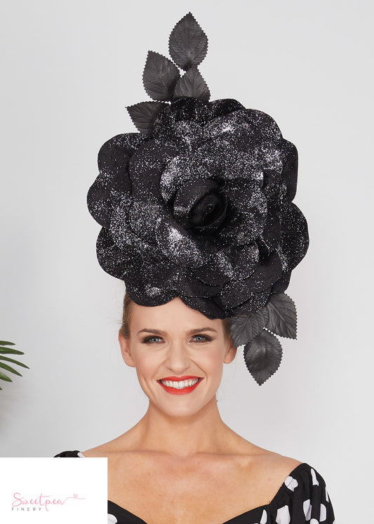 "Juno" Statement Headpiece - Black