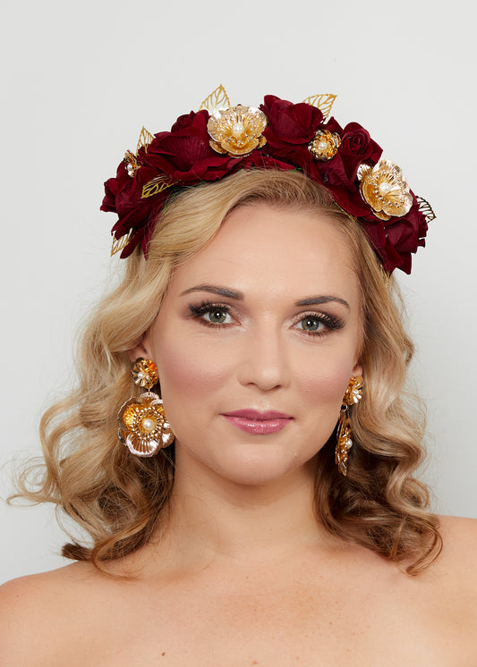 "Chiara" Crown - Burgandy
