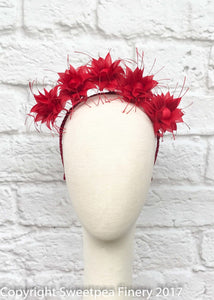 "Ariel" Red Feather Crown