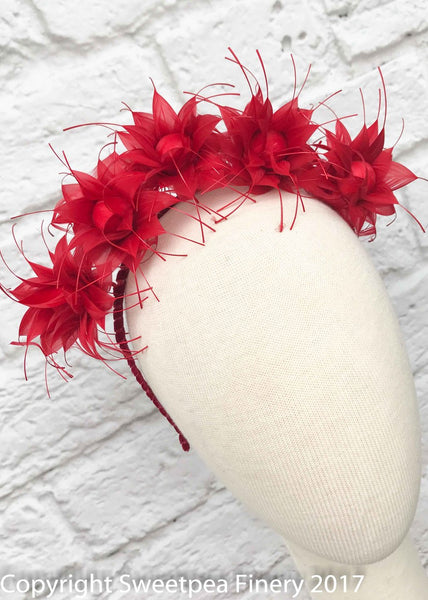 "Ariel" Red Feather Crown