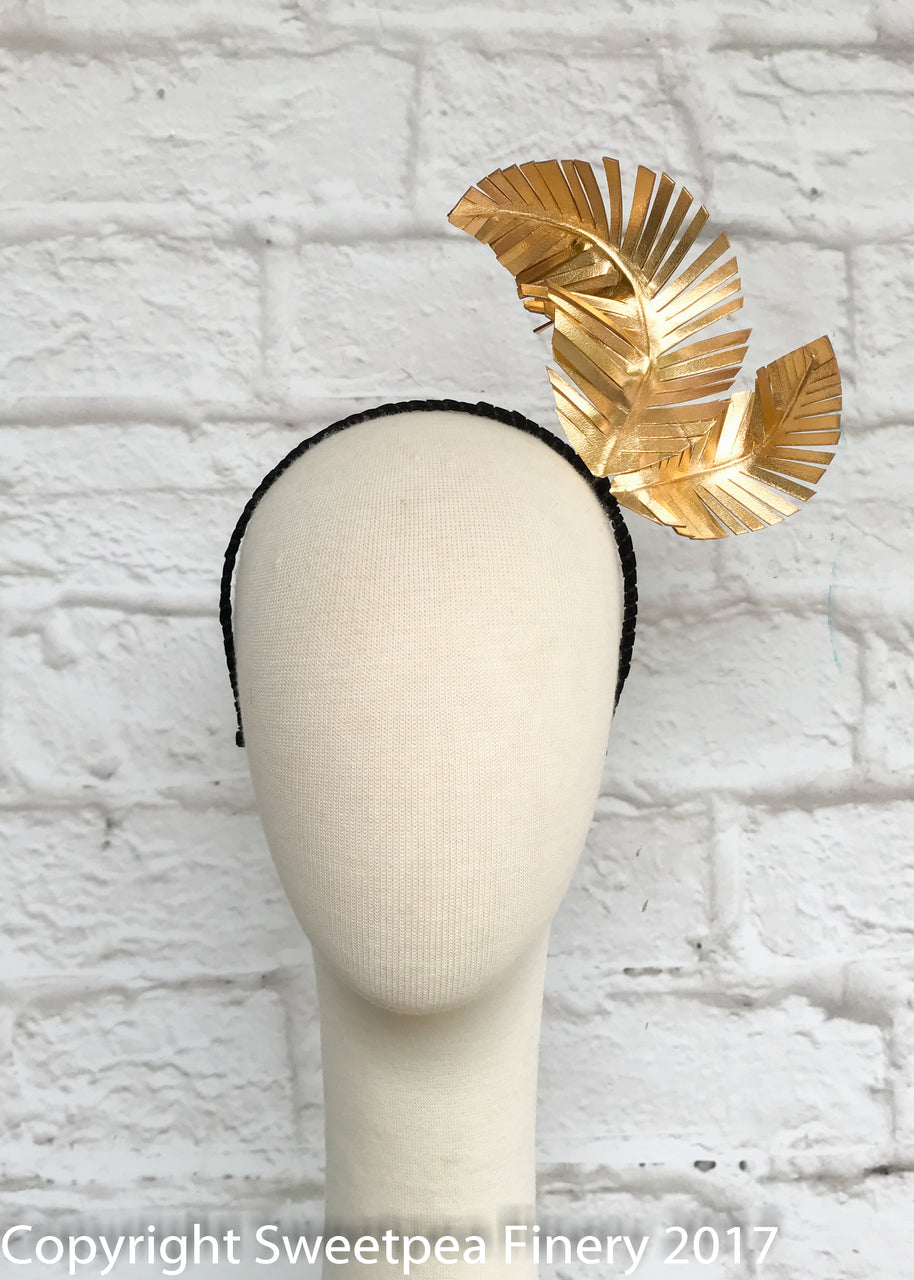 "Laeticia" Gold Leather Crown