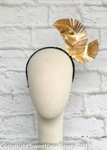 "Laeticia" Gold Leather Crown