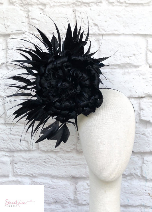 "Nerida" Black Headpiece