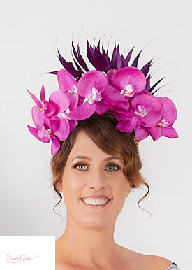 "Orchid Spray" Purple Floral Crown